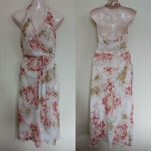 AUGUST SILK y2k animal and floral print midi dress 10